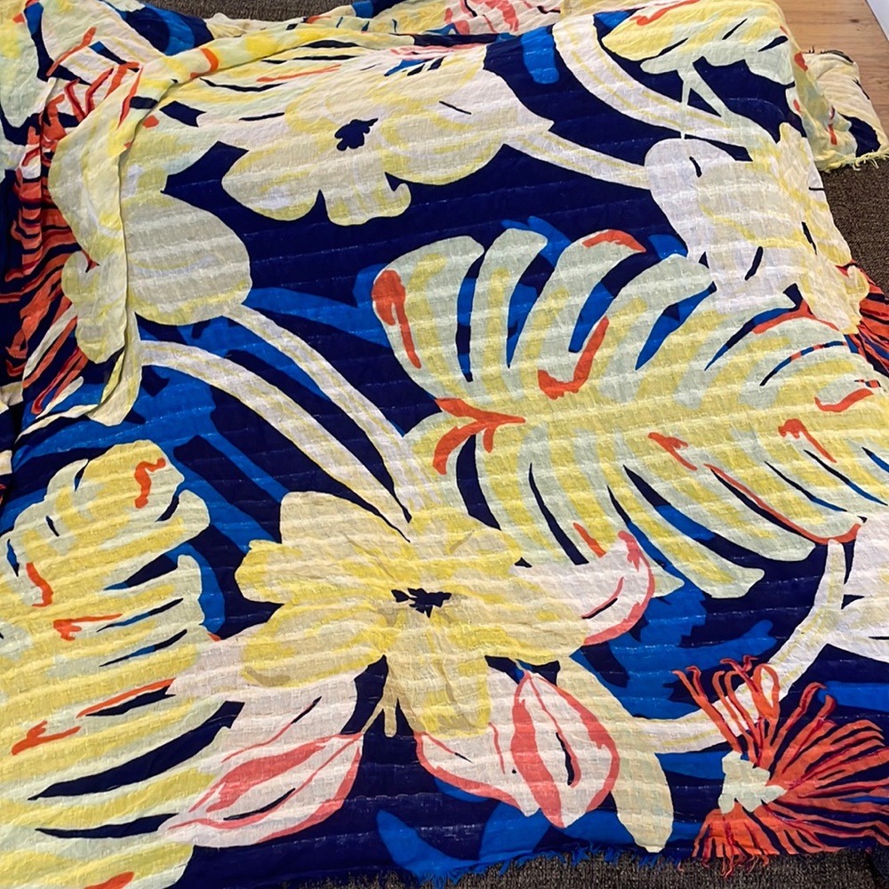 Zara scarf in yellow blue and orange. 50”
